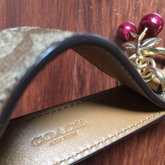Coach. Signature Cherry Loop Key Ring - Picture 6 of 6